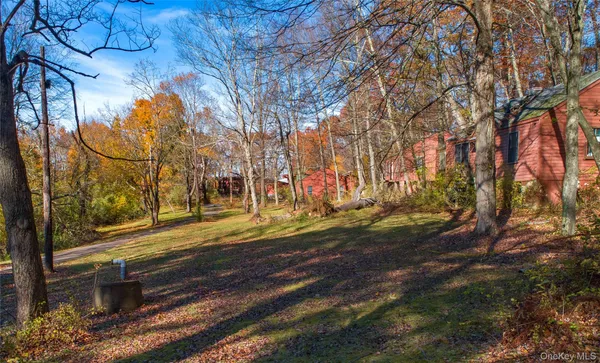 a view of yard with tree in it
