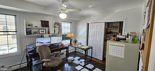 a bedroom with a bed