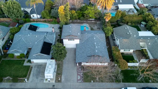 an aerial view of a house