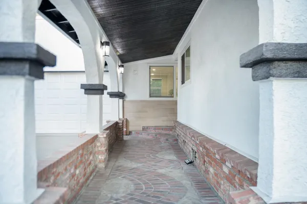 a view of hallway with stairs