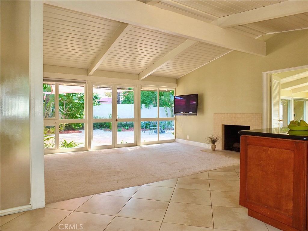 a room with a large window