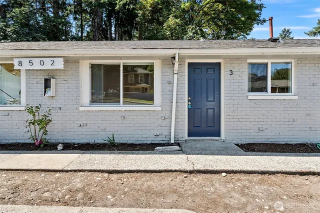 a front view of a house