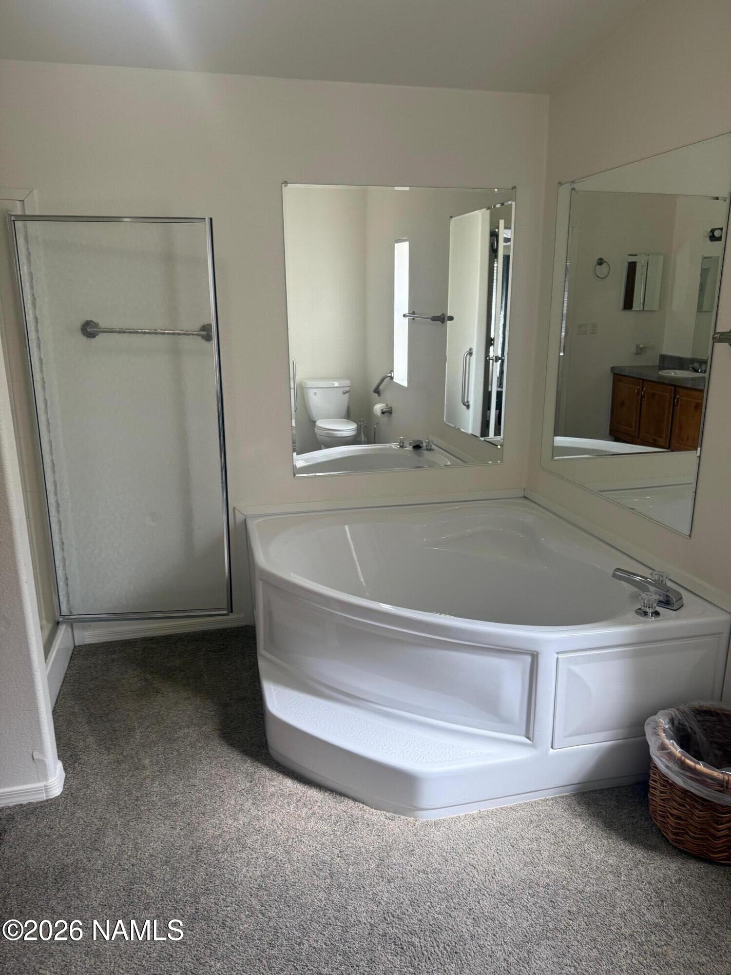 17075 Grizzly Ridge Munds Park, AZ 86017 - Photo 20 of 31 a bathroom with a tub a sink and a mirror