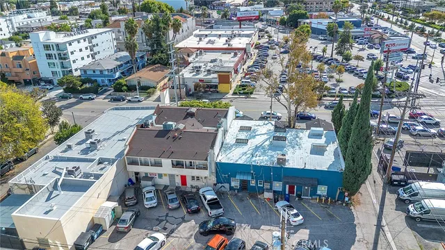 an aerial view of a city