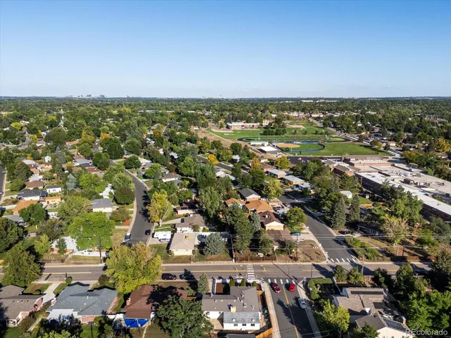 an aerial view of a city with lots of residential buildings
