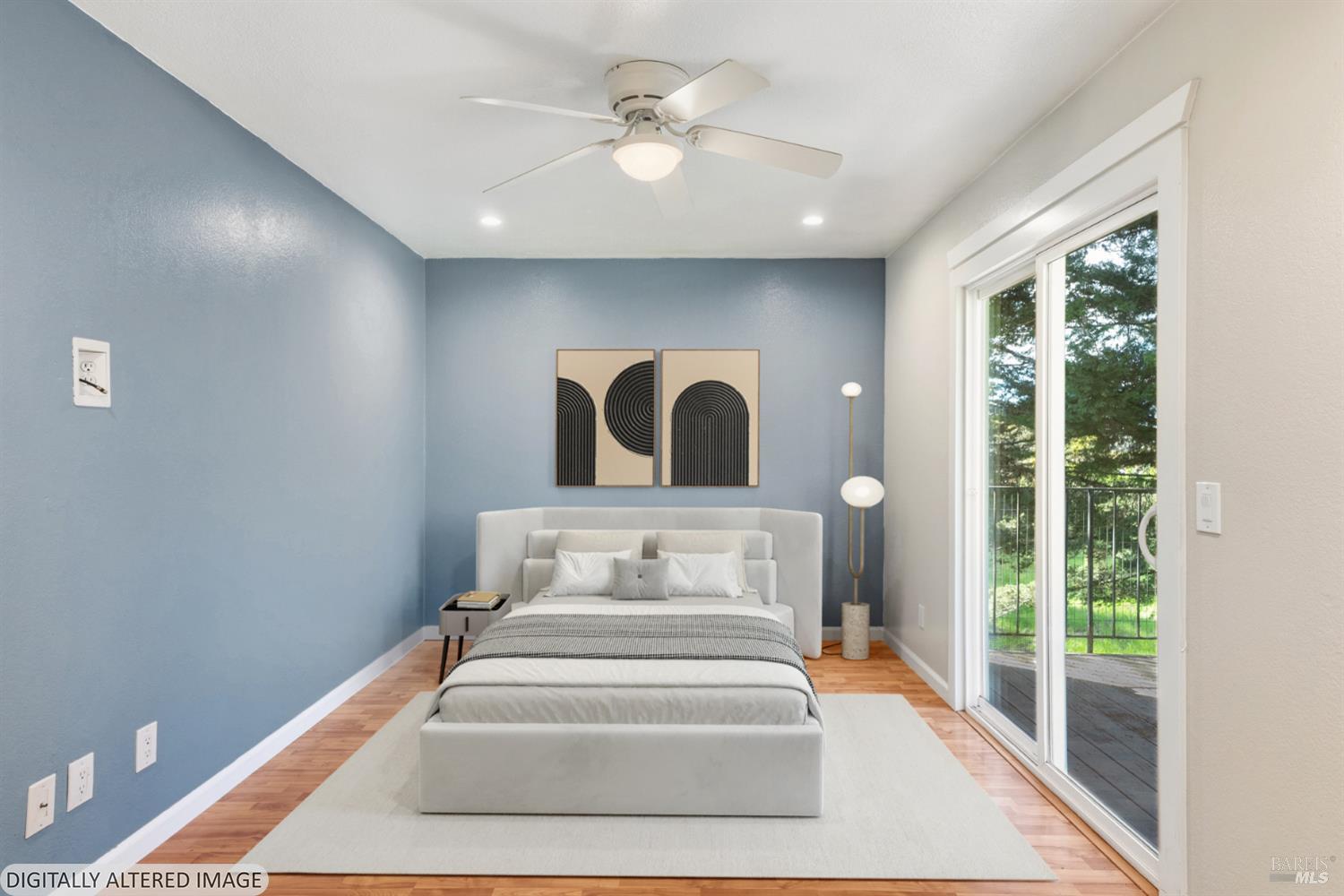 790 Hudis Street Rohnert Park, CA 94928 - Photo 32 of 41 a bedroom with a large bed and a chandelier