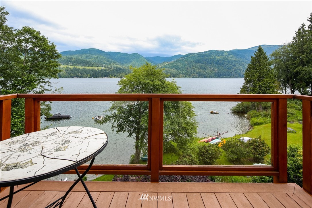 8 Inlet Circle Bellingham, WA 98229 - Photo 19 of 39 a view of a balcony with mountain view and wooden floor