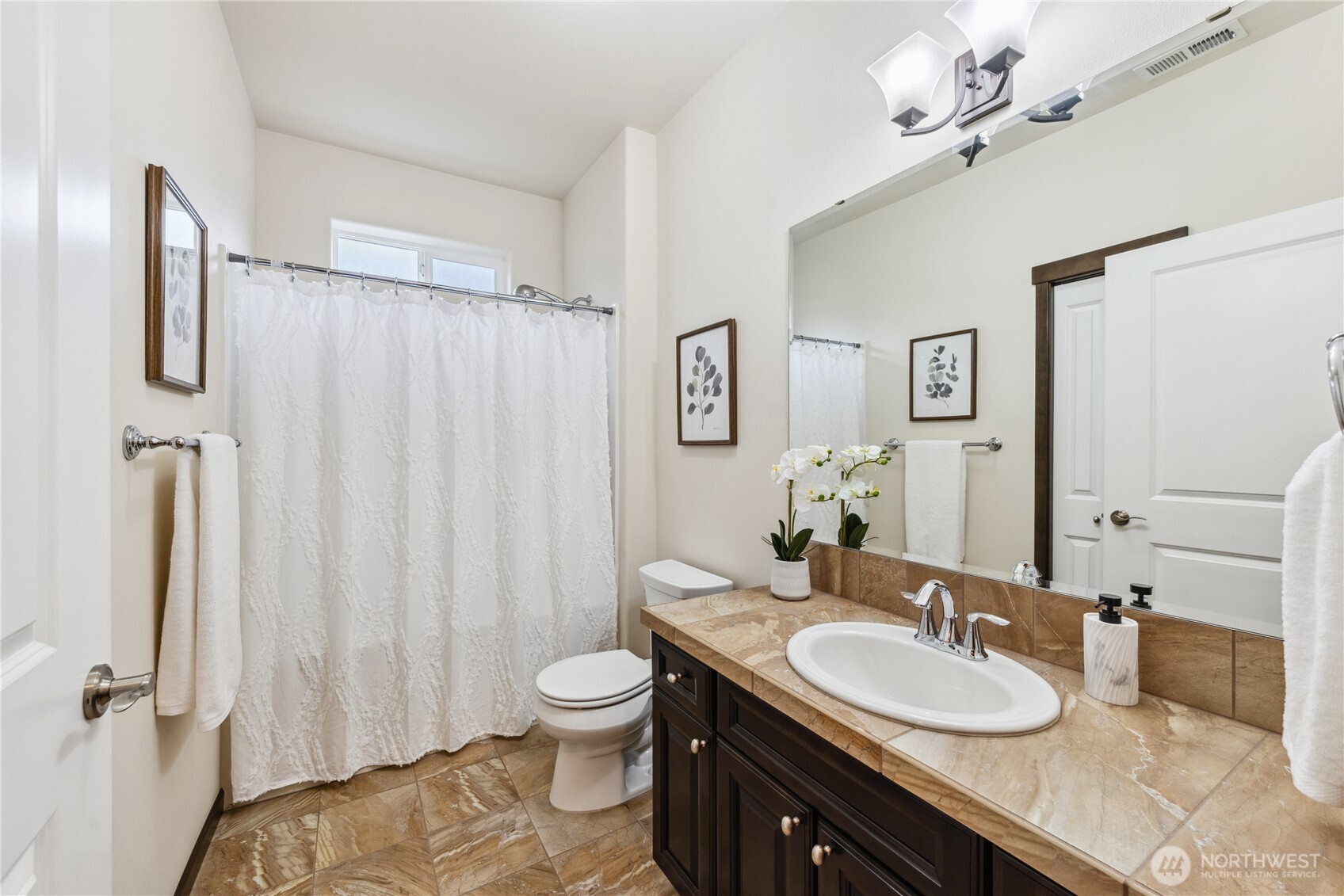 1886 Silver Loop Mount Vernon, WA 98274 - Photo 21 of 36 a bathroom with a granite countertop sink toilet and shower