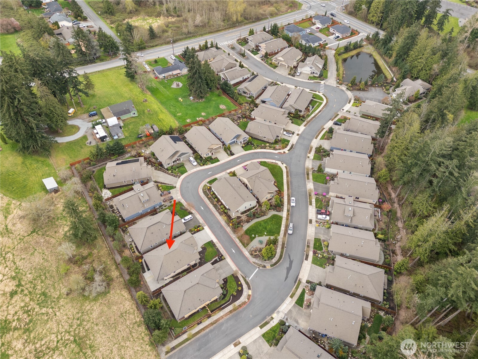 1886 Silver Loop Mount Vernon, WA 98274 - Photo 23 of 36 an aerial view of a house with a yard and lake view