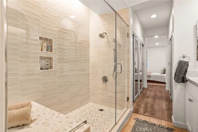 a bathroom with a shower