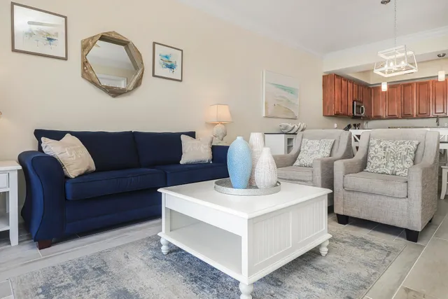 a living room with furniture