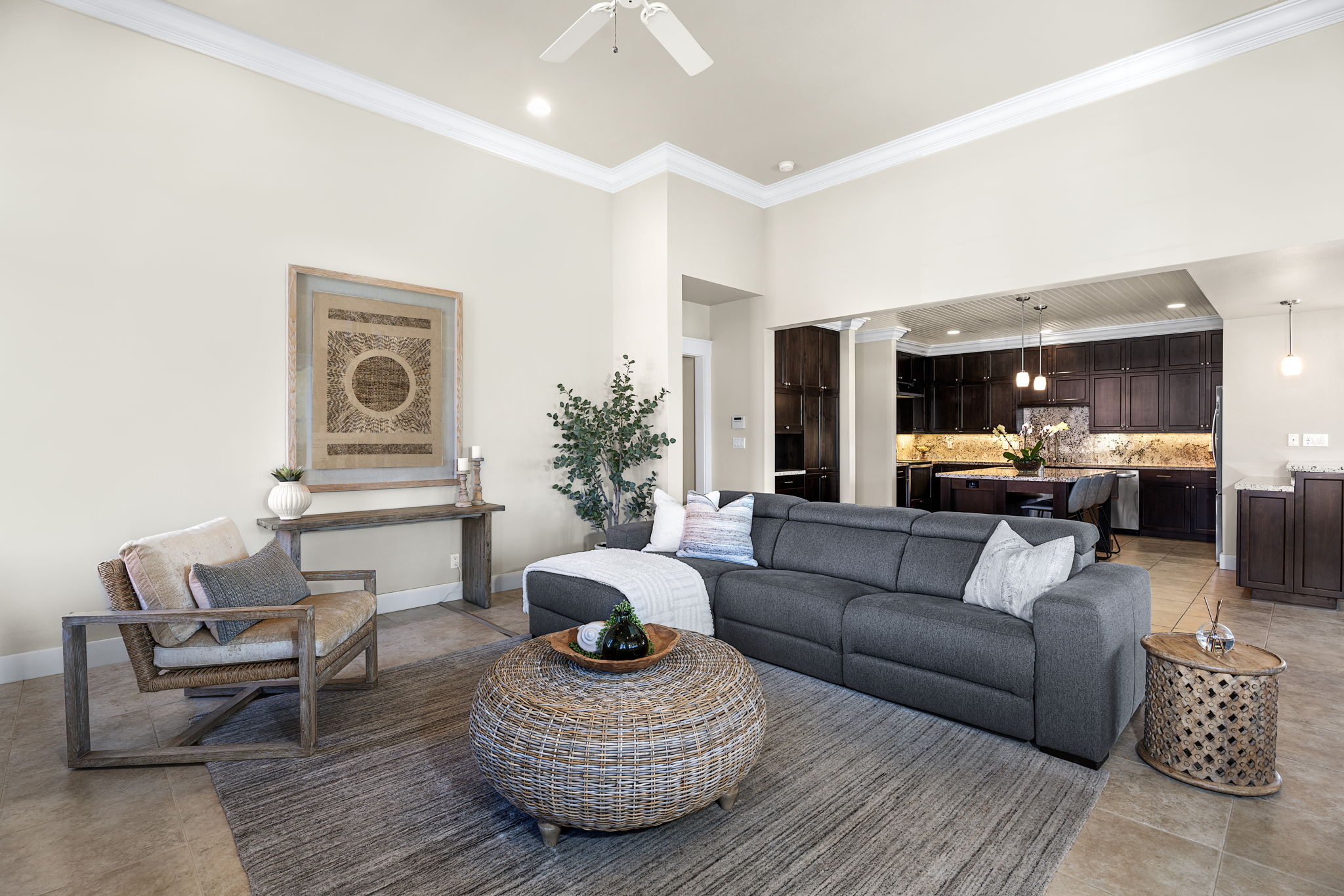 65-1294 Hoku Road Kamuela, HI 96743 - Photo 2 of 30 a living room with furniture and a chandelier