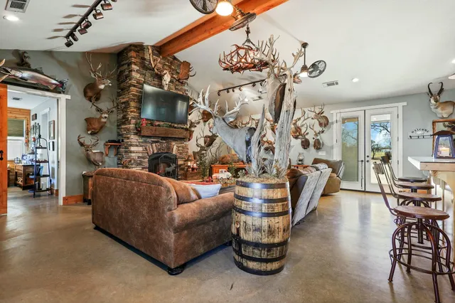 a view of a big house with a big yard