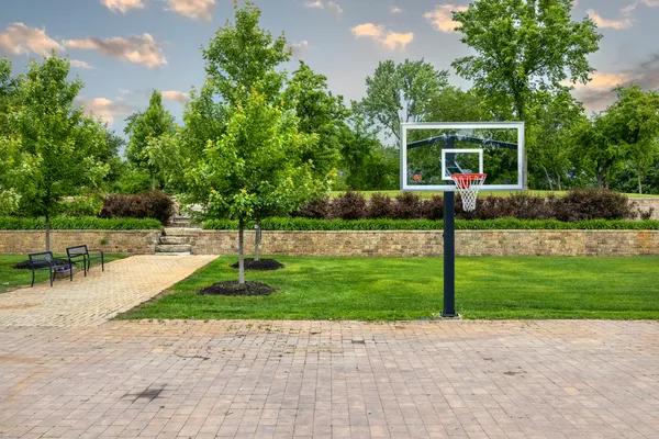 a view of a house with a yard and a large tree