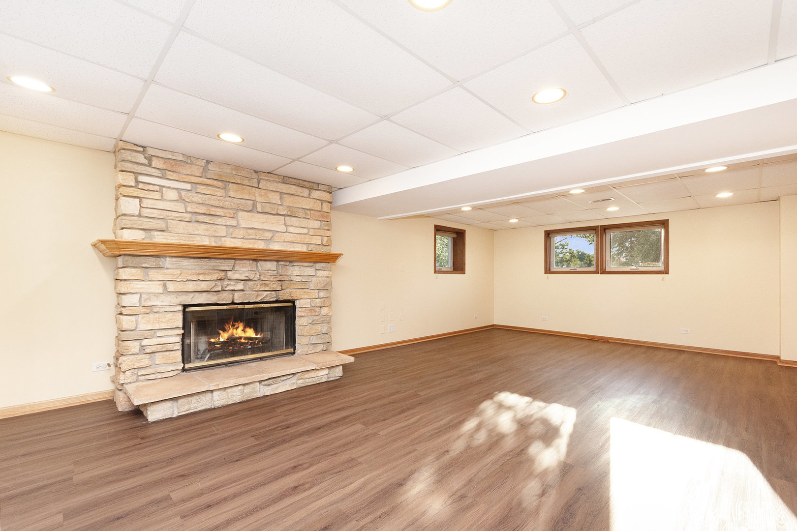1635 Chippendale Road Hoffman Estates, IL 60169 - Photo 16 of 27 a view of an empty room with wooden floor fireplace and a window