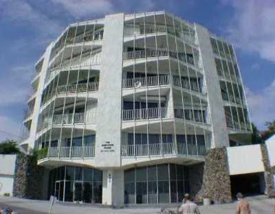 a front view of a building