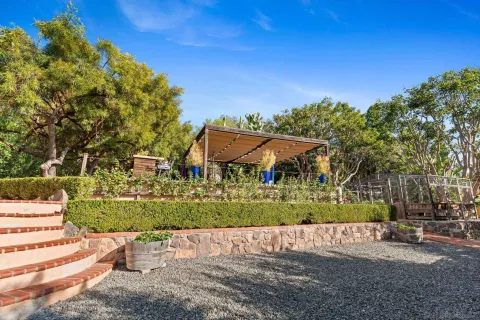a view of outdoor space with garden