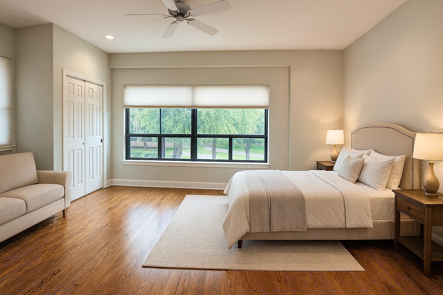 3027 Bissonnet Street Houston, TX 77005 - Photo 20 of 38 a bedroom with a bed and a large window