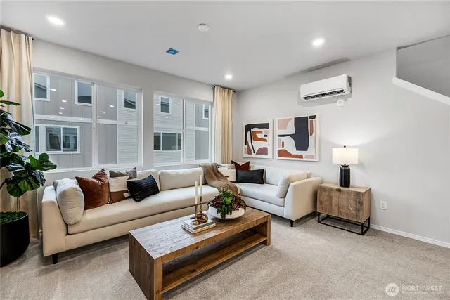 a living room with furniture