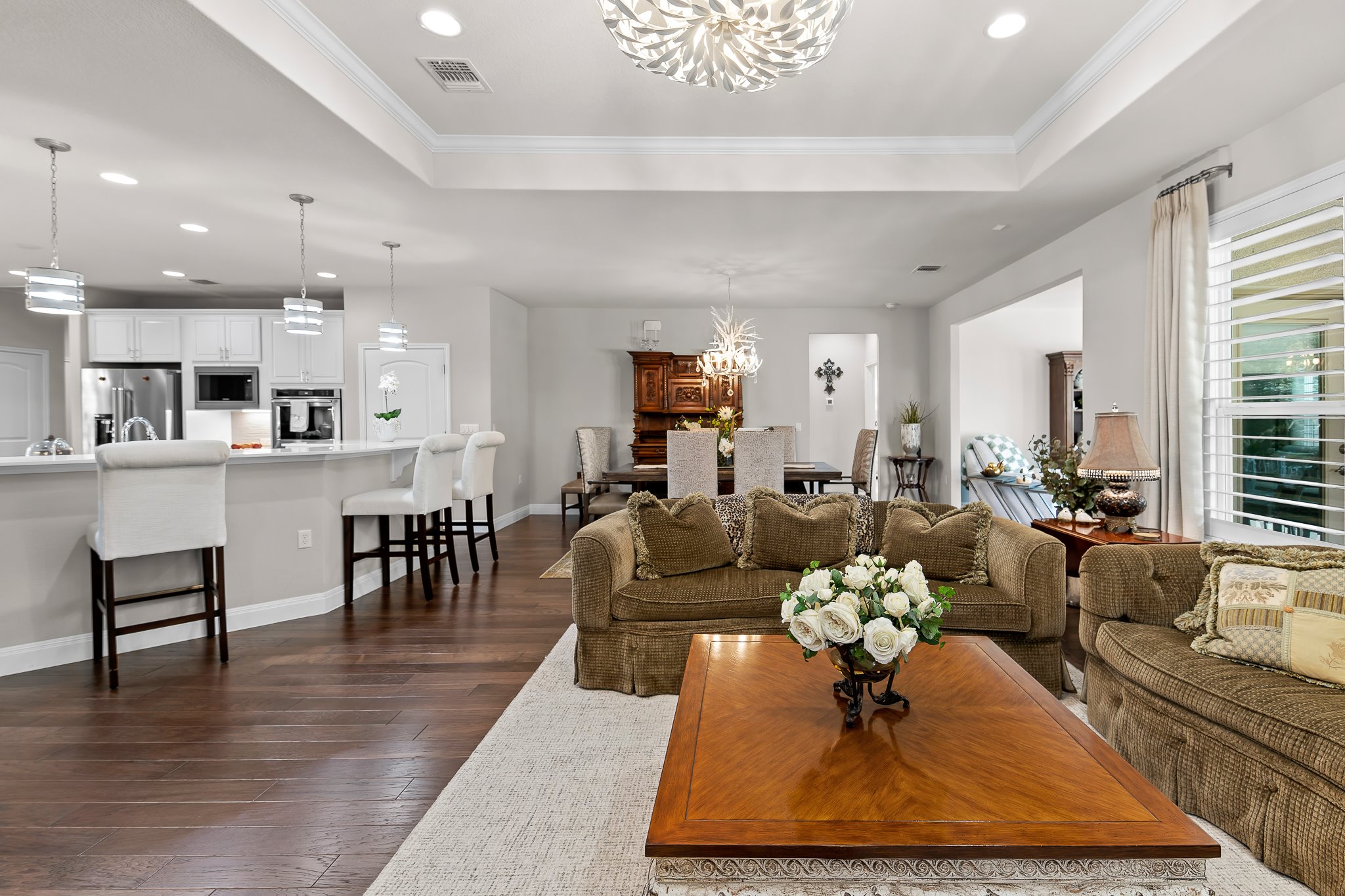 104 Marfa Cove Georgetown, TX 78633 - Photo 40 of 40 View of open floor plan with living, dining, and kitchen... sunroom/flex is off to right