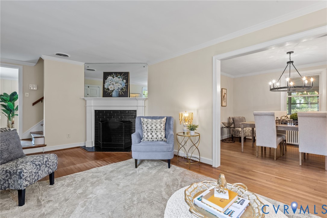 4804 Morrison Road Richmond, VA 23230 - Photo 10 of 48 a living room with furniture and a fireplace