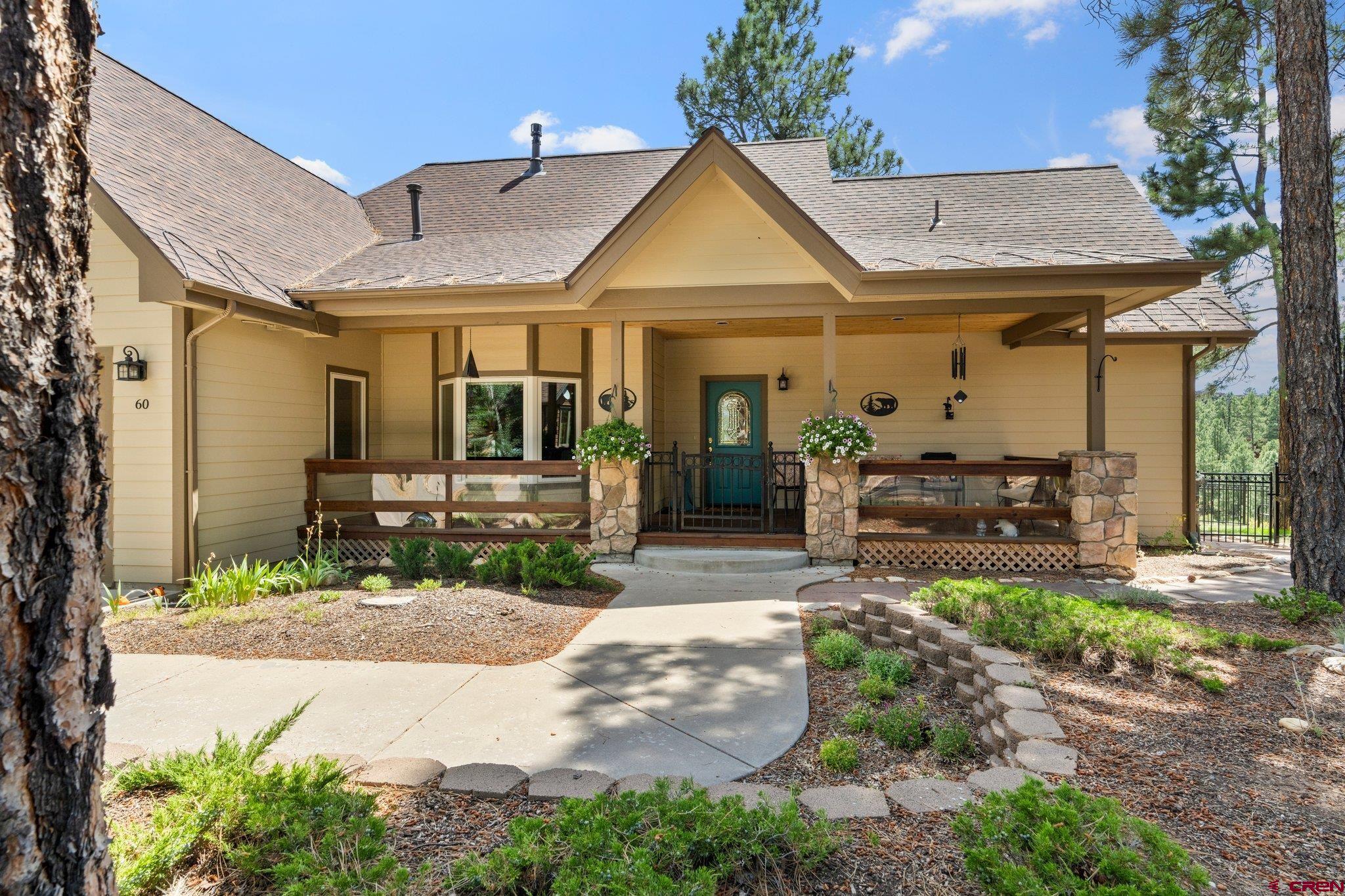 a view of a house with a patio