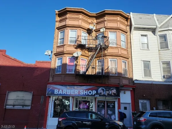 a front view of a building