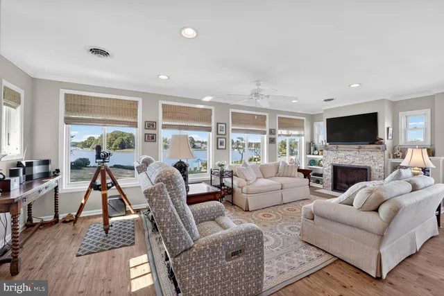 a living room with furniture and a couch