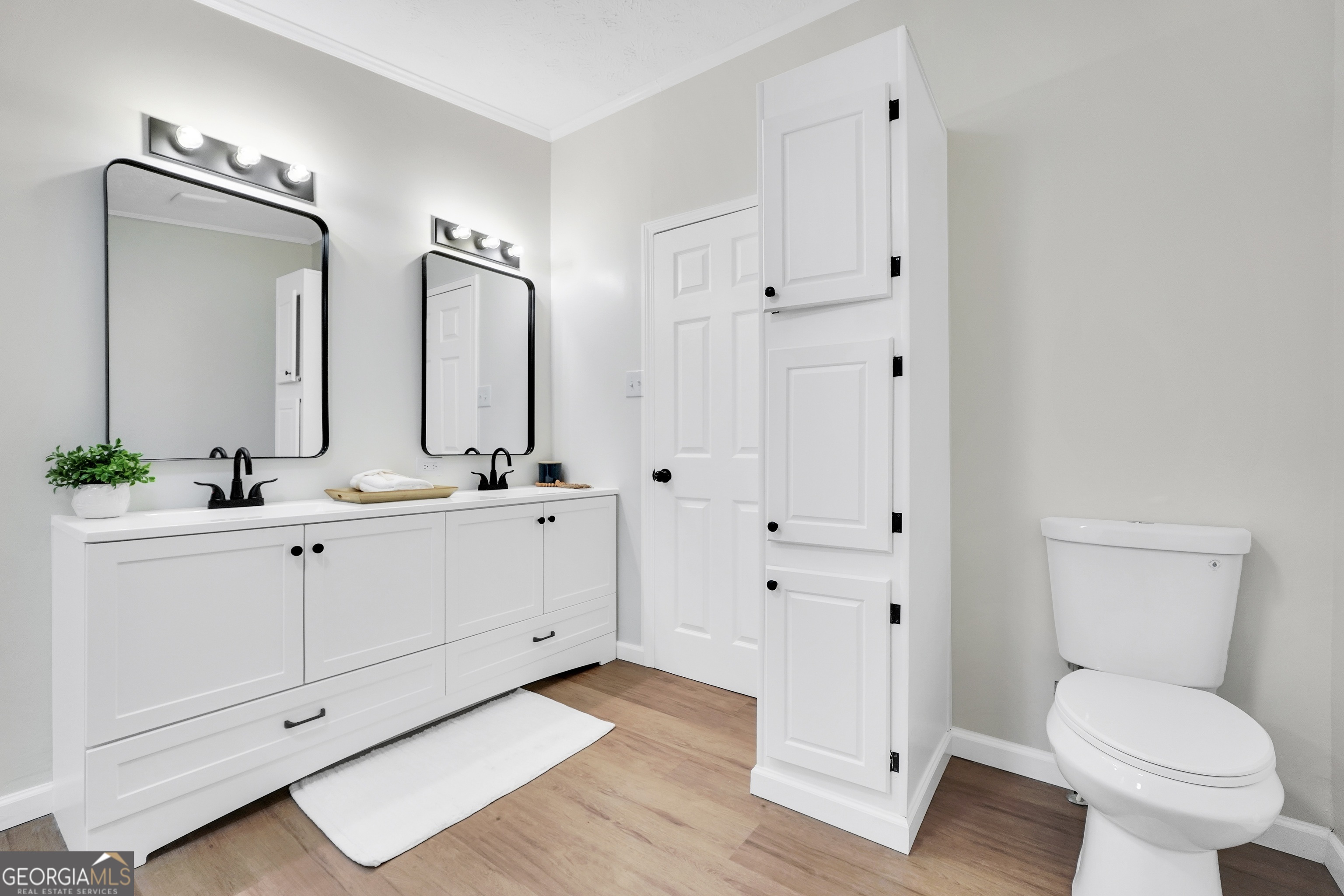 196 Craig Road Forsyth, GA 31029 - Photo 31 of 39 a bathroom with a toilet a sink a mirror and vanity
