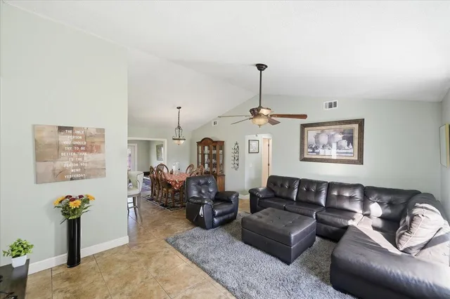 a living room with furniture