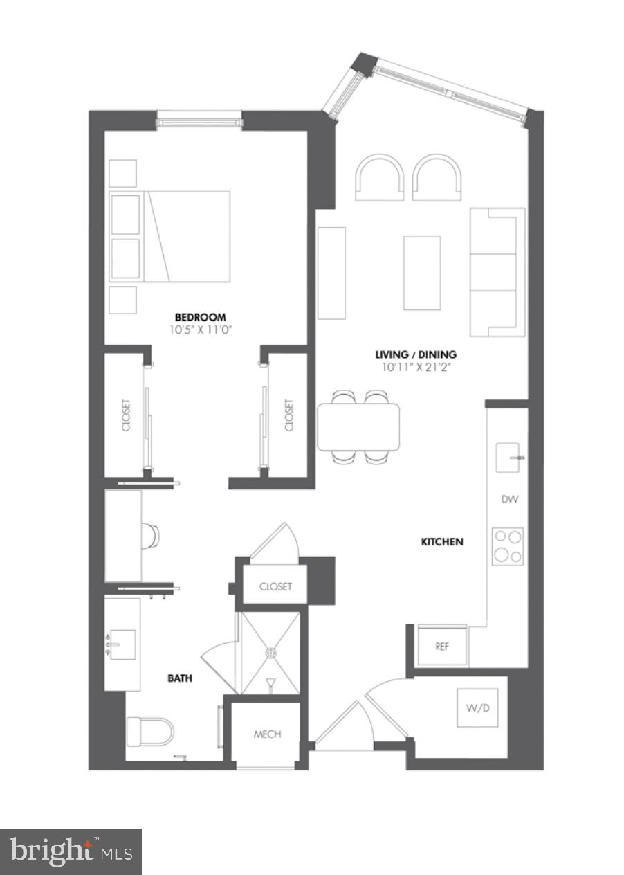 1630 Columbia Road Northwest, Unit 513 Washington, DC 20009 - Photo 10 of 22 a picture of a room with a white wall and a large window