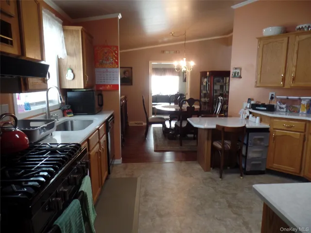 a kitchen with lots of counter top space