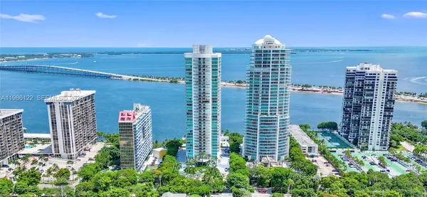 a view of a city with tall buildings