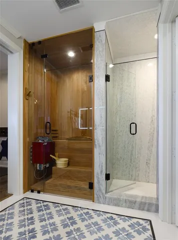 a bathroom with a shower