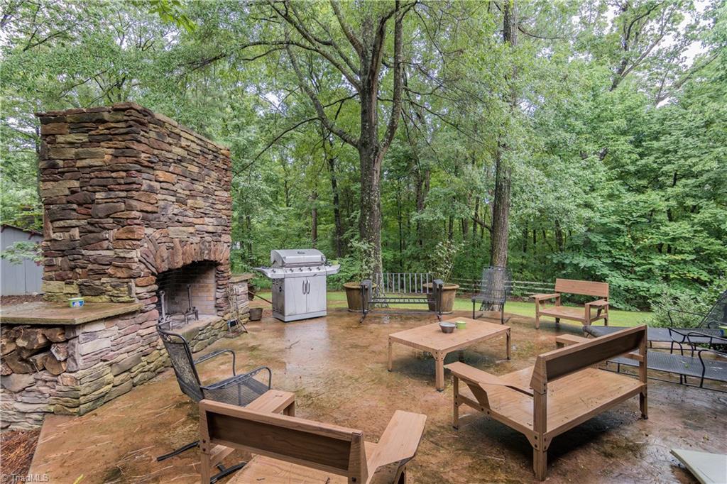 Patio and outdoor fireplace, perfect for those cool spring mornings and late fall afternoons. 
