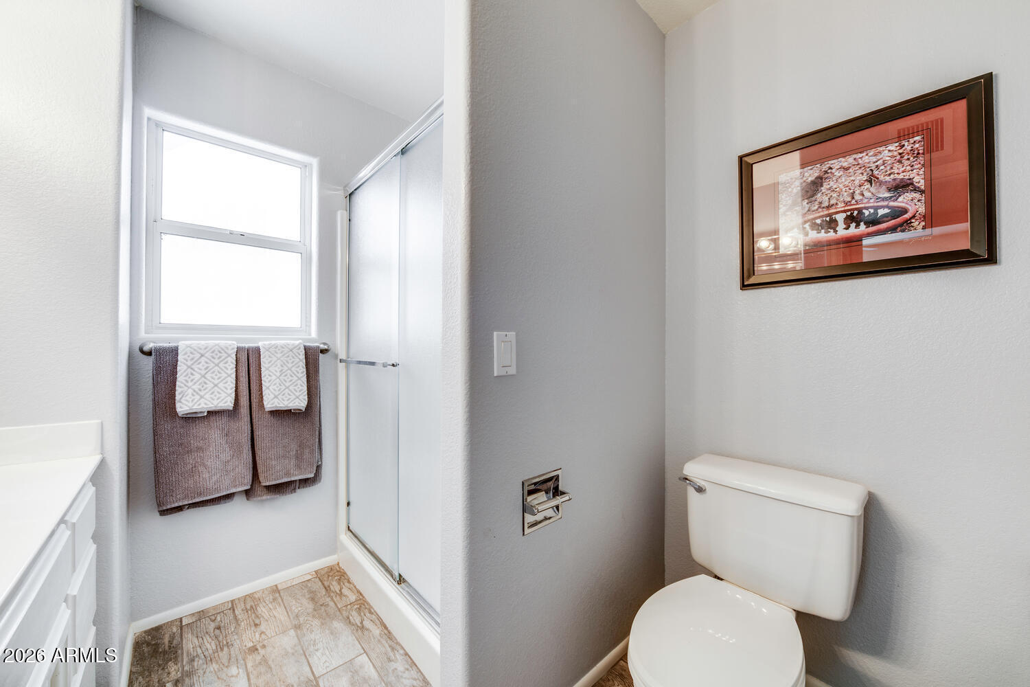 17200 West Bell Road, Unit 1260 Surprise, AZ 85374 - Photo 13 of 31 a bathroom with a toilet and a painting on the wall