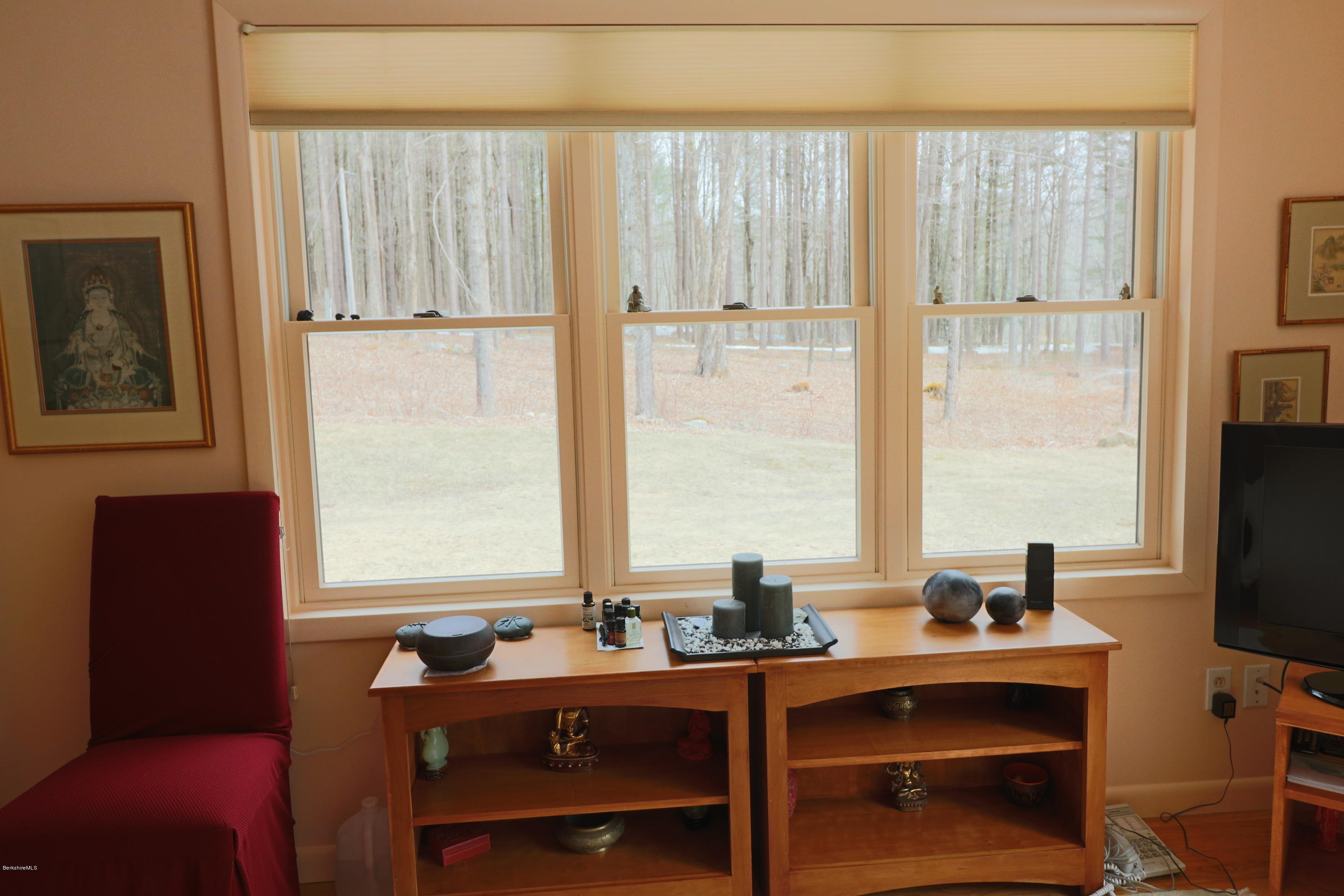 131 Tyringham Road Otis, MA 01253 - Photo 36 of 46 a view of a workspace with a window