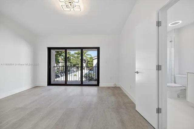 an empty room with a window