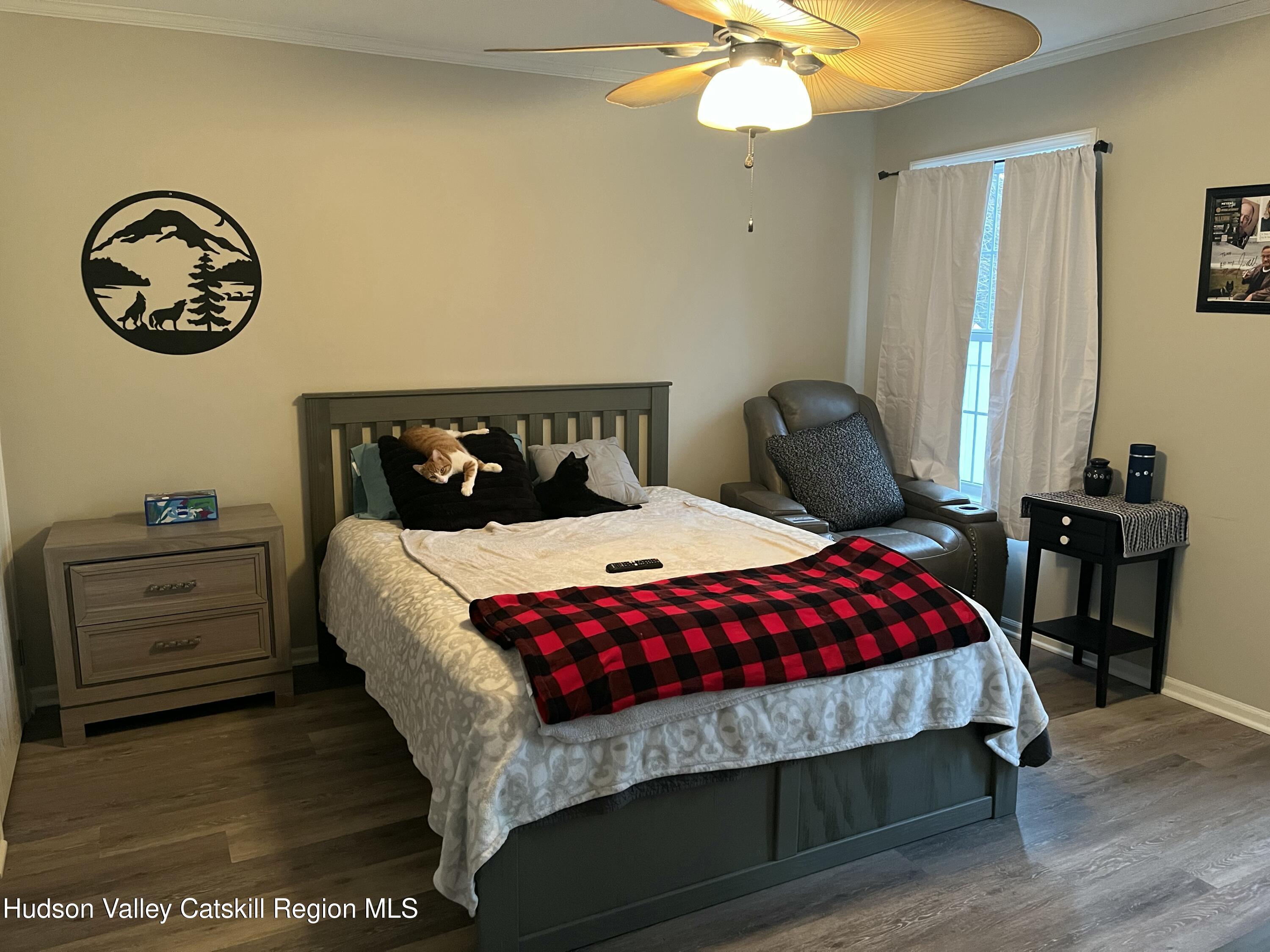 13 Mahoney Road Stuyvesant, NY 12173 - Photo 13 of 19 a bedroom with a bed and a chandelier