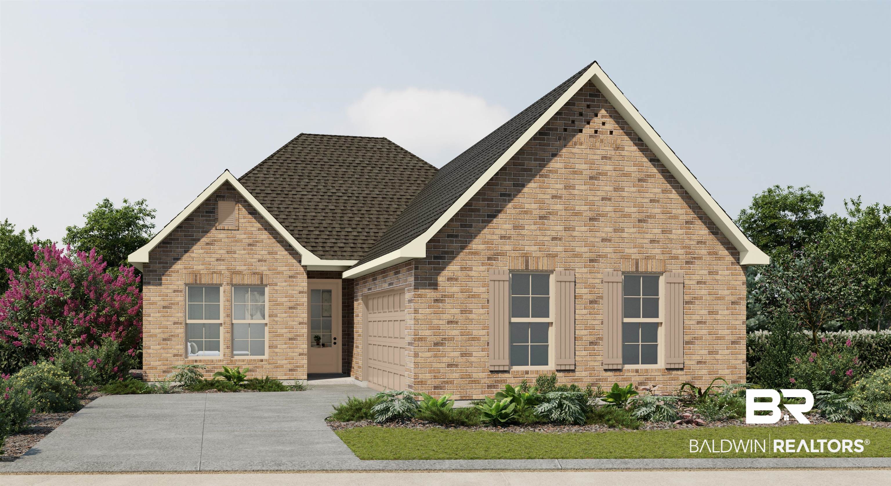 401 Sutton Lane Foley, AL 36535 - Photo 2 of 3 View of front of house with brick siding, concrete driveway, roof with shingles, and an attached garage
