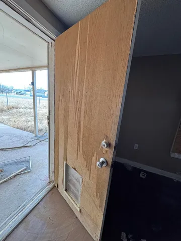 a view of front door