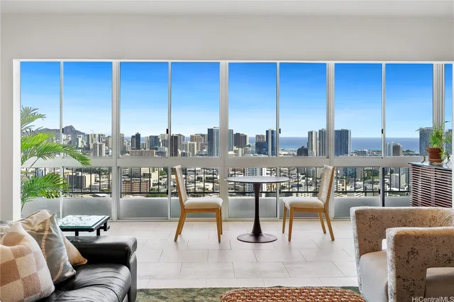 a living room with furniture