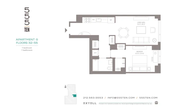 $5,850 | 555 10th Avenue, Unit 54G | Hudson Yards