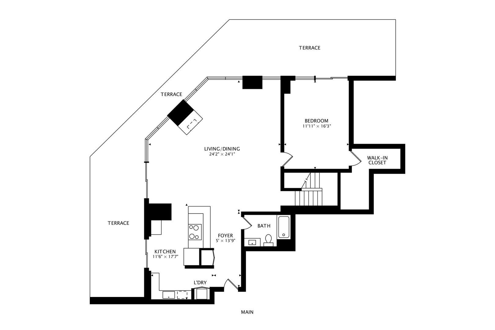 545 North Dearborn Street, Unit 3603 Chicago, IL 60654 - Photo 40 of 42 a picture of a floor plan