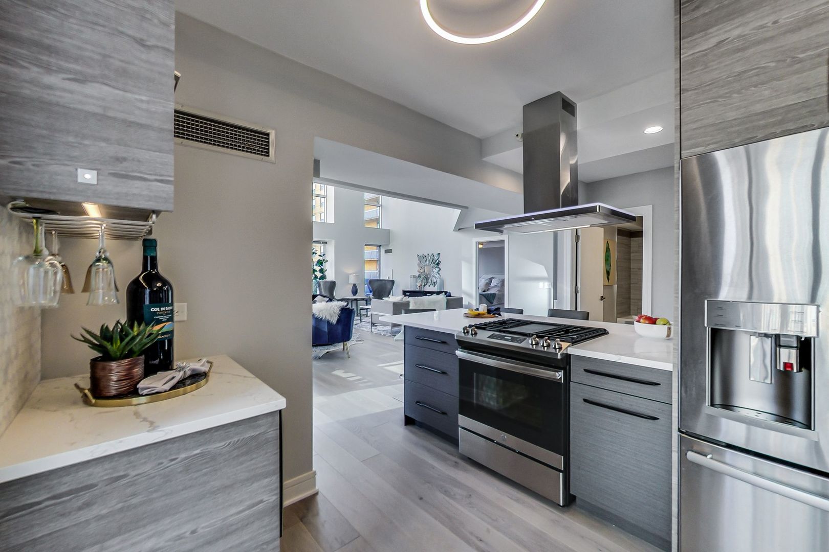 545 North Dearborn Street, Unit 3603 Chicago, IL 60654 - Photo 9 of 42 a kitchen with stove and cabinets