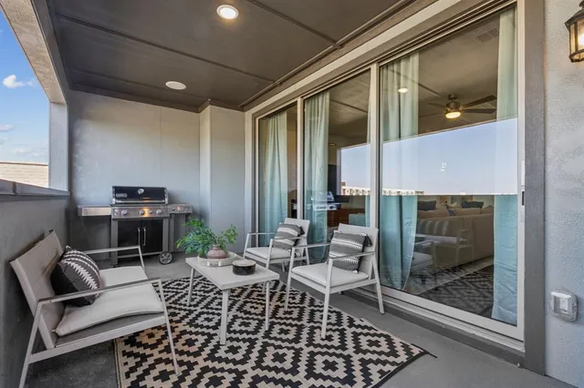 a outdoor living space with furniture