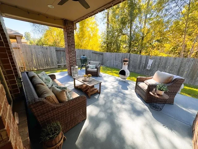 a view of a house with patio