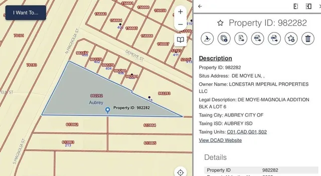$549,000 | Tbd De Moye Lane, Aubrey, TX 76227