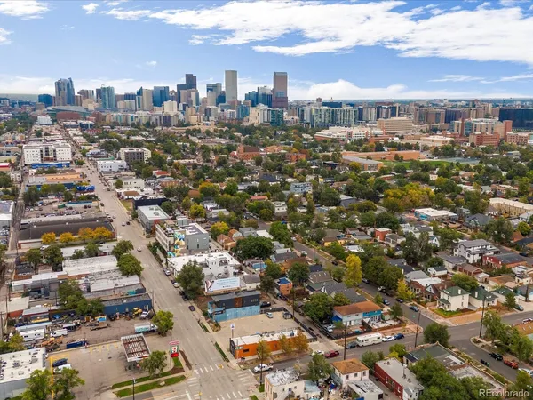 an aerial view of a city