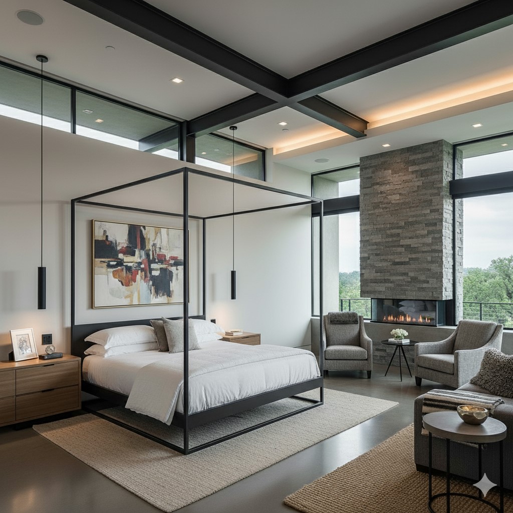 2214 Hewitt Drive Houston, TX 77018 - Photo 2 of 7 a bedroom with a large bed couch and a table